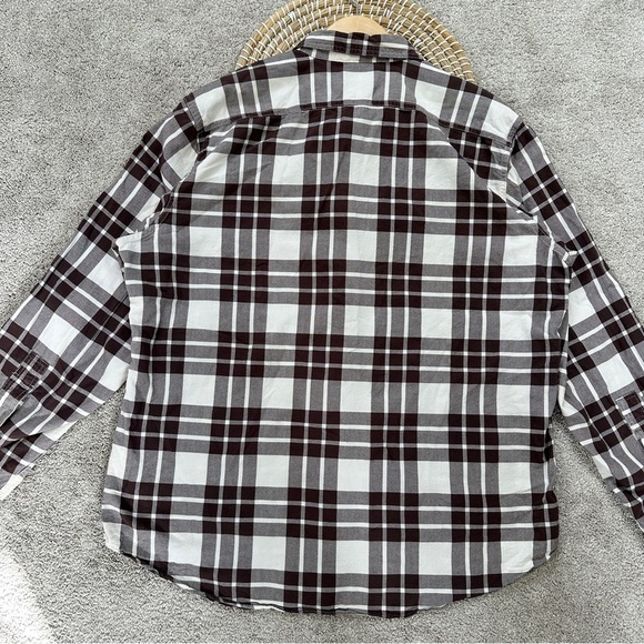 Filson Men’s Rustic Oxford Shirt Button Up Longsleeve Brown Plaid Cotton XL - Picture 9 of 14